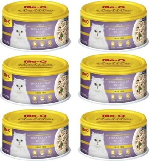 Delite Jöle Içinde Ton Balığı Ve Tavuklu Konserve Kedi Maması 80 Gr X 6 Adet
