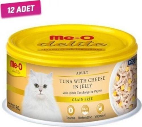 Delite Jöle Içinde Ton Balıklı Ve Peynirli Tahılsız Yetişkin Kedi Konservesi 80gr 12 Adet