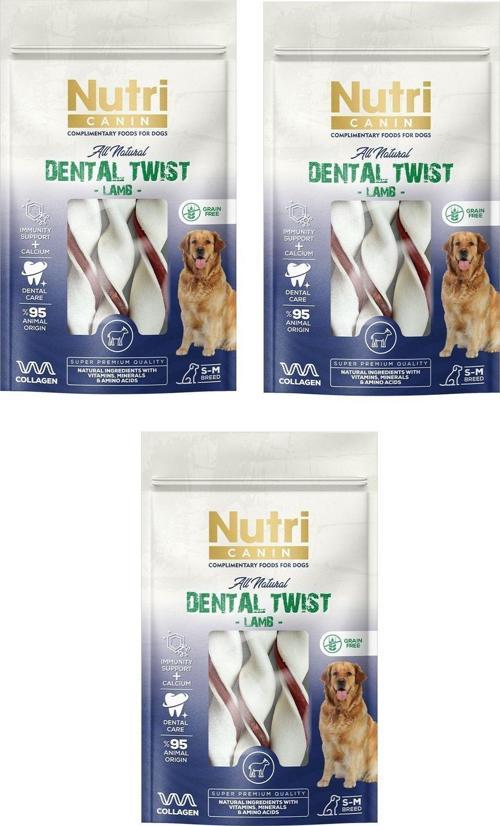 Dental Twist Kuzu Etli S-M Irk İçin Köpek Kemik Ödülü 80 Gr. X 3 Adet