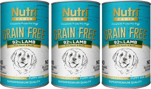 Nutri Canin Kuzu Etli Tahılsız Yavru Köpek Konservesi 400 G 3 Adet
