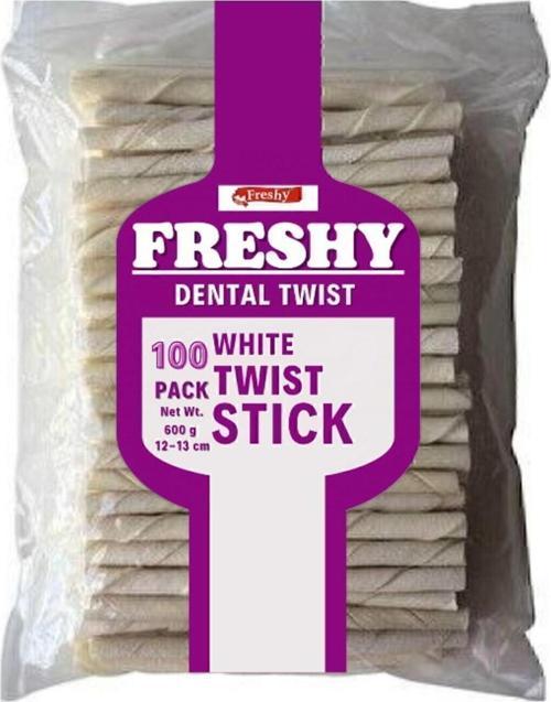 Dental Chews White Twist Sticks Dog Treat Diş Sağlığı Için Beyaz Burgu Çubuk Kemik 100 Adet 600 Gr