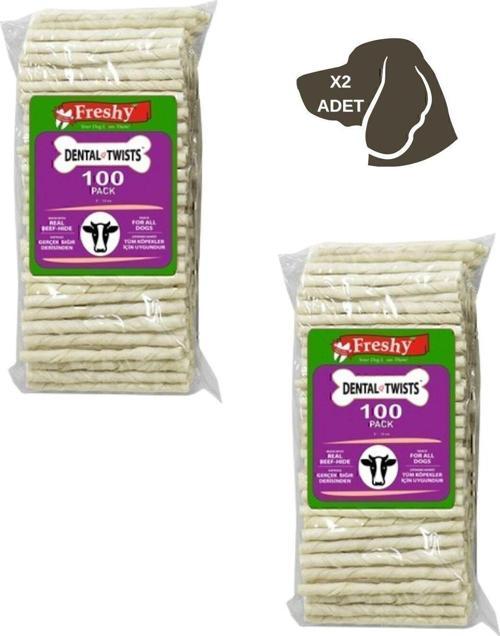 Dental Twists - Beyaz Burgu Çubuk - 100'lü Mega 2 Paket - 1200 gram