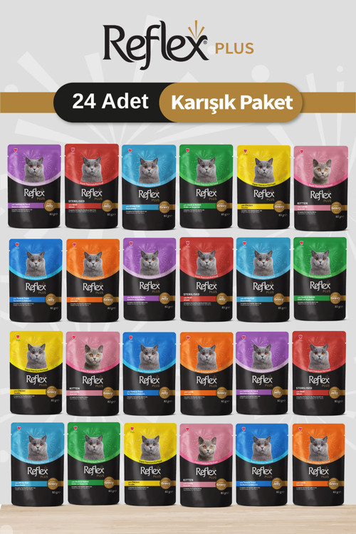 Karışık Soslu Kedi Yaş Maması Kedi Pouch 85 Gr X 24 Adet