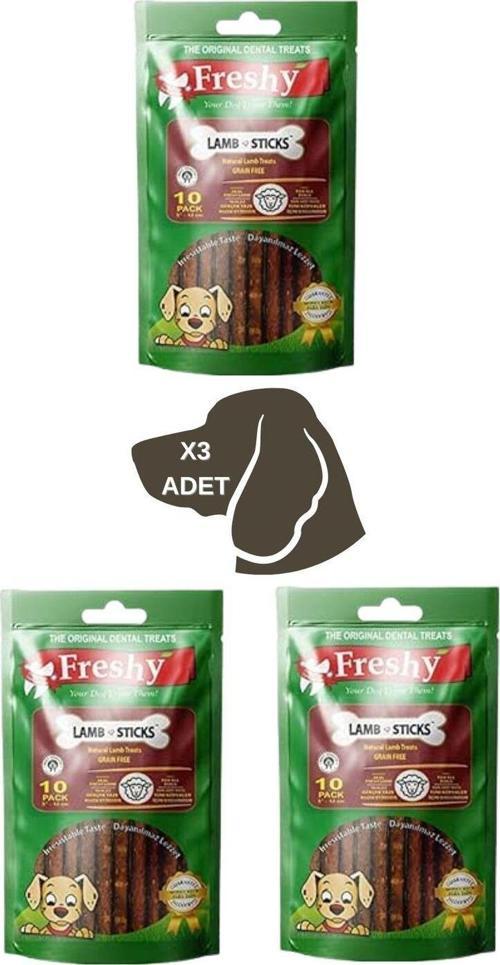 Lamb Sticks - Kuzulu Tahılsız Çubuk Köpek Ödülü 100 Gr-10 Çubuk 3 lÜ Paket