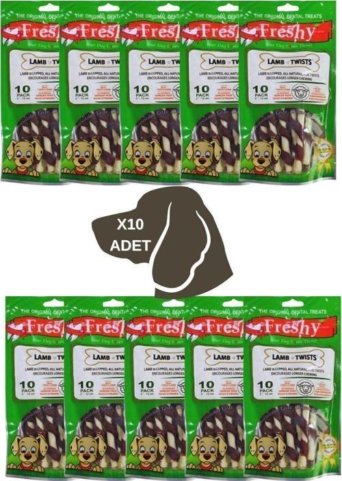 Lamb Twists - Kuzu Kaplı Sütlü Burgu Köpek Ödülü 90 Gr-10 Çubuk 10Lu Paket