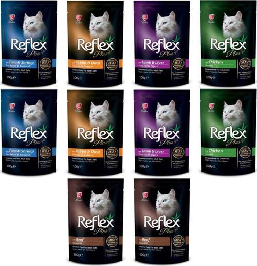 Plus Pouch Karışık Kedi Yaş Maması 100gr - 10 Adet