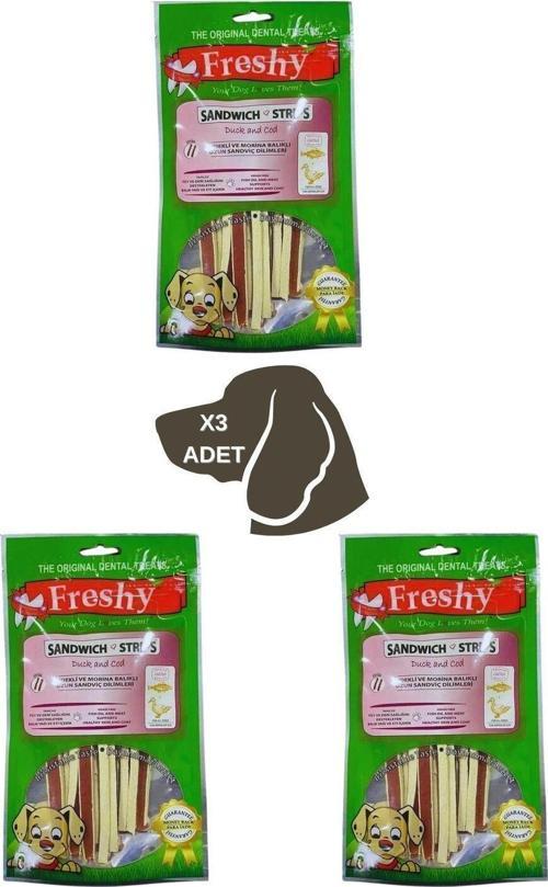 Sandwich Strips Ördekli ve Morina Balıklı Köpek Ödülü 3 Adet