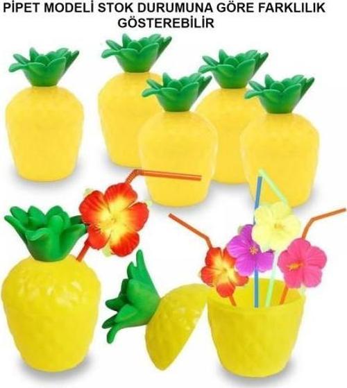 Büro Ev Ofis İçecek Keyfi için Pipetli Ananas Tasarımlı Bardak