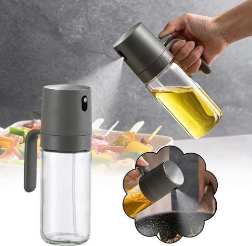 Büro Ev Ofis Mutfağı için 250ML Kulplu Cam Yağ Limon Sos Sirke Püskürtür Spreyli Yağdanlık