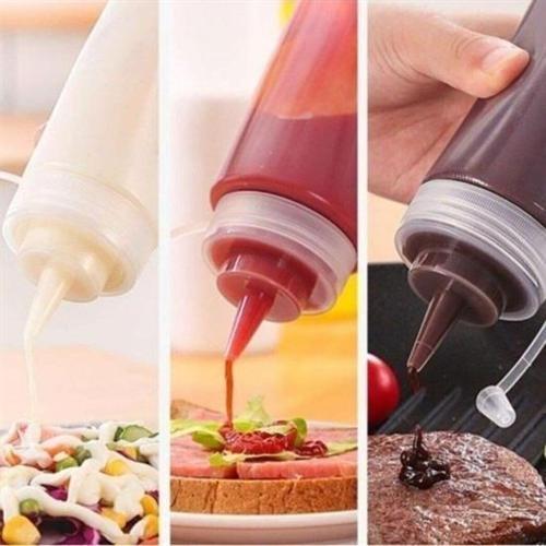 Büro Ev Ofis Mutfağı için 400ML Sızırmaz Şeffaf Kapak Yağlık Sosluk Yağdanlık Şişesi