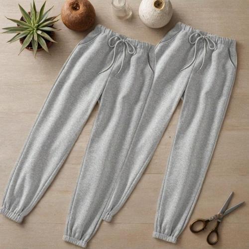 2 Lİ Yazlık İnce Jogger Eşofman Altı - Lastik Paça Yüksek Bel