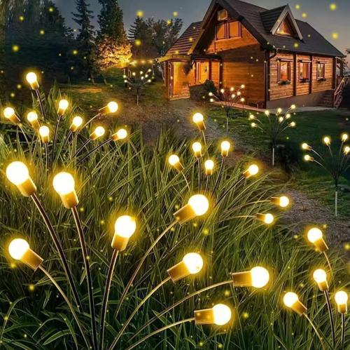 8 LEDLİ GÜNEŞ ENERJİLİ 2 MODLU SARI IŞIK BAHÇE AYDINLATMA LAMBASI SOLAR BAHÇE SÜSÜ