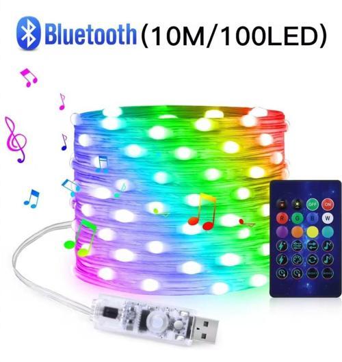 10 METRE 100 LED RGB 16 MODLU KUMANDALI TELEFON KONTROLLÜ ŞERİT LED PERİ LED IŞIK