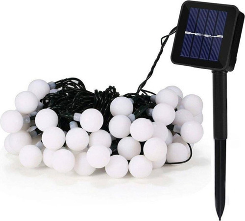 8 MODLU GÜNEŞ ENERJİLİ 7 METRE 50 LED SARI BAHÇE TERAS PARTİ BALKON SÜSÜ AYDINLATMA LAMBASI