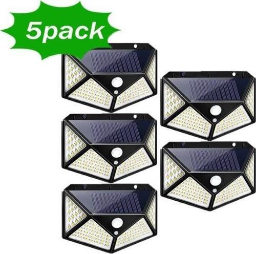 5 Lİ PAKET Siyah Solar Güneş Enerjili Hareket Sensörlü 4 Taraflı Bahçe Garaj Ev Aydınlatma Lambası