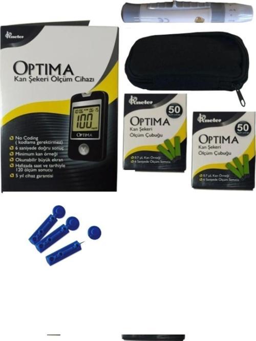 Kan Şeker Ölçüm strip + Delme Kalemi + Taşıma Çantası + 1 kutu Lanset iğne + 2 Kutu Ölçüm Çubuğu