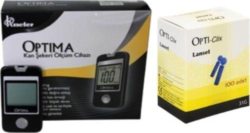 Kan Sekeri Ölçüm Cihaz + 1 Kutu (100 Adet) Opti-clix Parmak