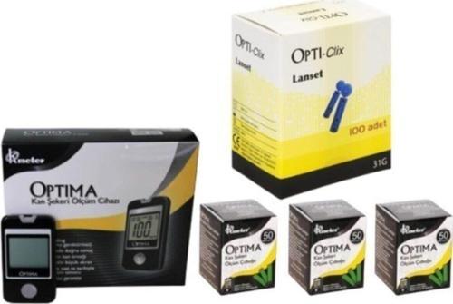 Kan Şekeri Ölçüm Cihazı 3 Kutu Strip (100 Adet) 1 Kutu (100 Adet) Opti-clix Parmak Skt01/02/