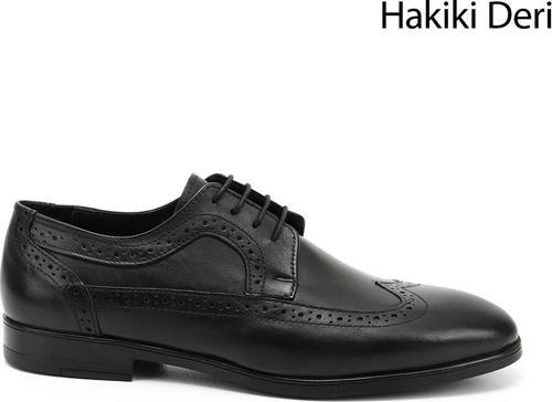 Erkek Siyah Bağcıklı Hakiki Deri Klasik Ayakkabı