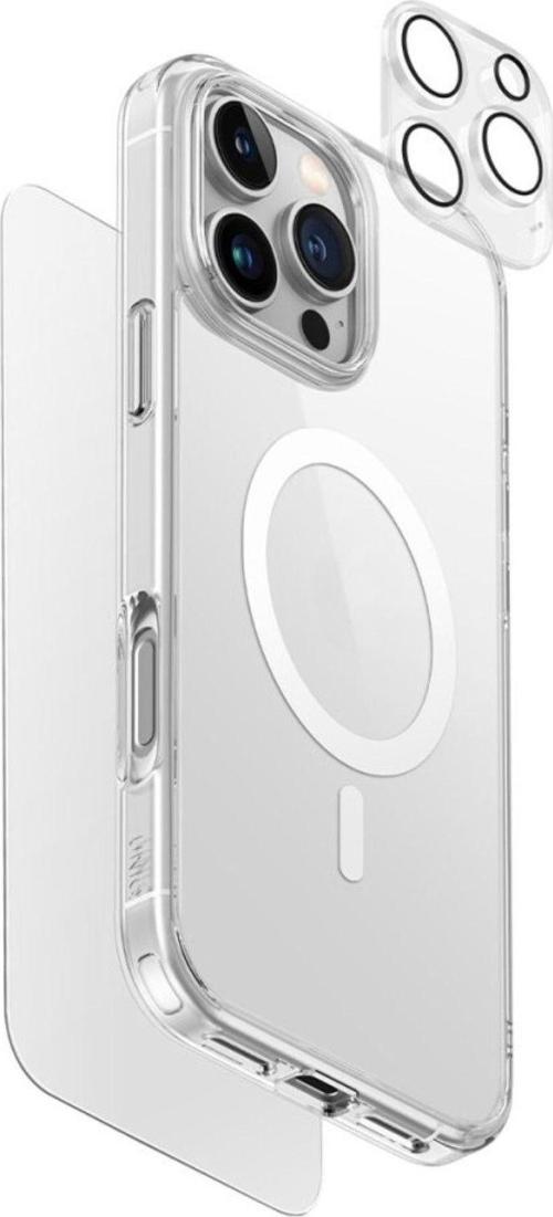 IPhone 16 Pro Max Kılıf 3in1 Magsafe Clearvue Serisi MagClick™ Optix Ekran Koruyucu ve Lens Koruyucu