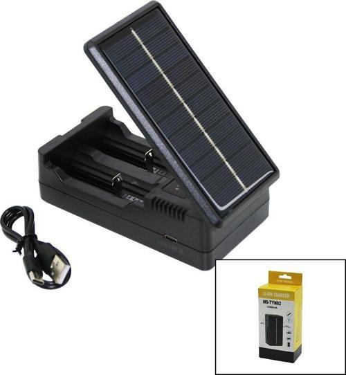 LI-ION CHARGER MS-TYN82  SOLAR - GÜNEŞ ENERJİLİ   2Lİ   PİL ŞARJ  ALETİ  1200mA (2818)