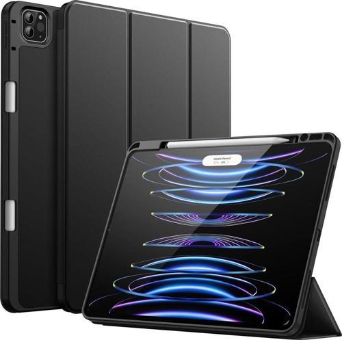 Ipad Pro 12.9 Inç 5. Ve 6. Nesil 2021 / 2022 Uyumlu Kalem Bölmeli Uyku Modlu Standlı Silikon Kılıf