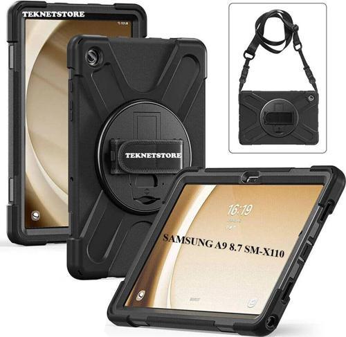 Samsung Galaxy Tab A9 8.7 Inç Tablet Kılıfı Defender Askılı Tank Silikon Yüksek Koruma Sm-x110