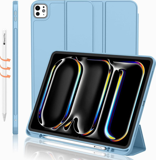 Apple İPad Pro 11 inç M4 2024 Uyumlu Kılıf Pen Slot Charging Case Kalem Bölmeli A2836 A2837 A3006