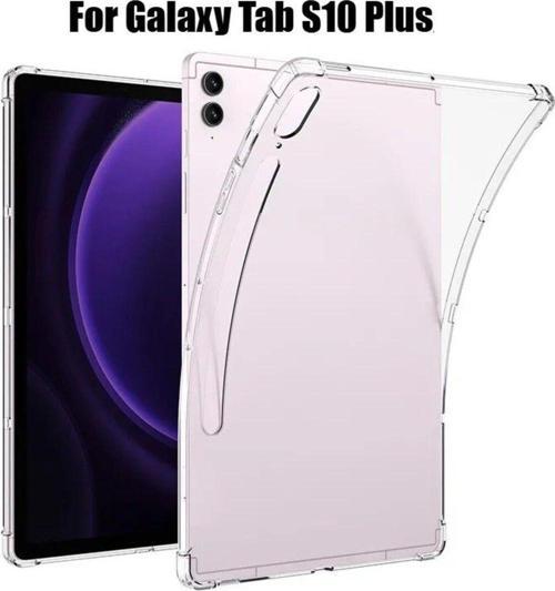 Samsung Galaxy Tab S10+ Plus 12.4 Inç Tablet Uyumlu Silikon Kılıf Şeffaf Köşe Korumalı SM-X820