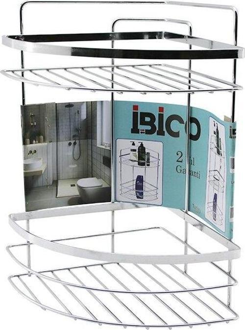 LAMALI   2 KATLI - ÜÇGEN   KROM   METAL  BANYO KÖŞELİK - DUŞKABİN RAF (2818)