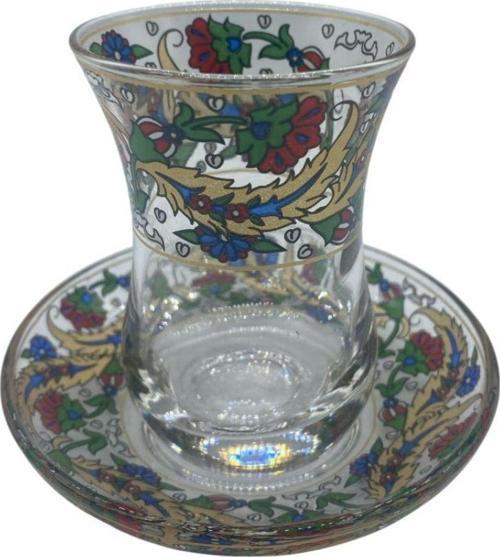 Desenli 6 Kişilik Çay Bardağı Seti