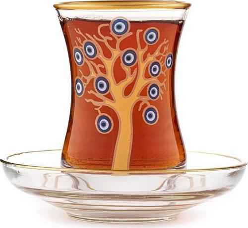 Desenli 6 Kişilik Çay Bardağı Seti