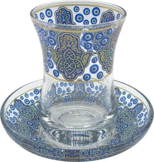 Desenli 6 Kişilik Çay Bardağı Seti