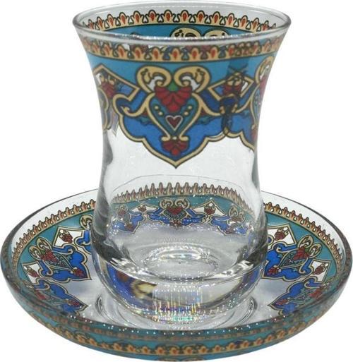 Desenli 6 Kişilik Çay Bardağı Seti