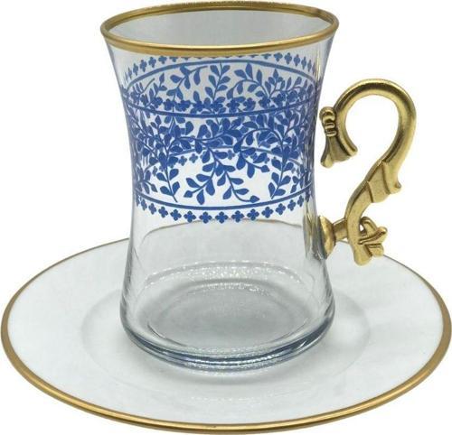 Desenli 6 Kişilik Çay Bardağı Seti
