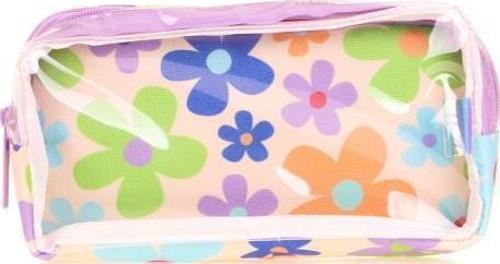 Transparent Spring Kalem Çantası Colorful Flowers K2613