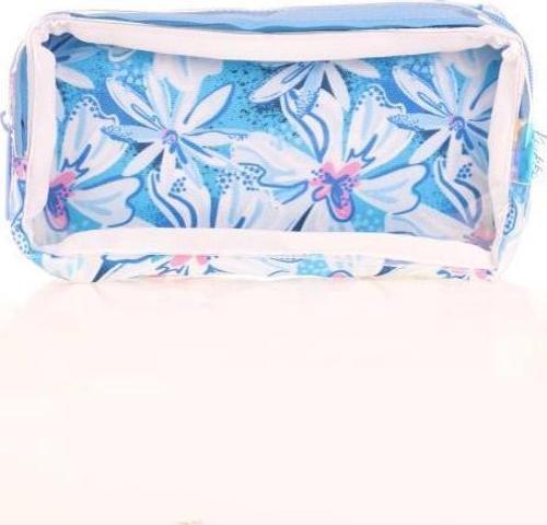 Transparent Spring Kalem Çantası Blue Flowers K2614