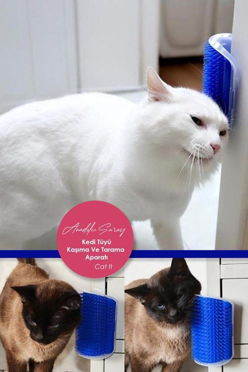 Pratik Kedi Tüyü Kaşıma Ve Tarama Aparatı Duvara Monte Kaşıma Aleti, Nane Otu Hediye
