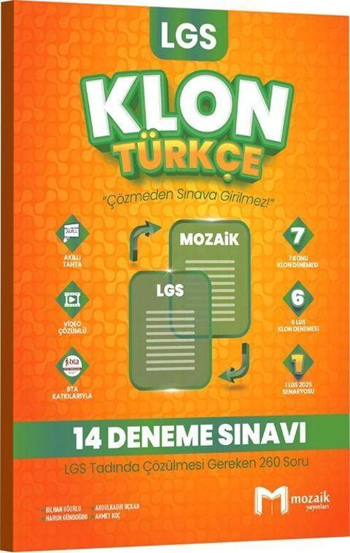 Mozaik Yayınları 8. Sınıf LGS Türkçe Klon 14 Deneme