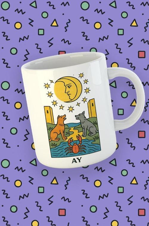 Kartura Koleksiyonu – Tarot Ay Kartı Özel Tasarım Kupa Bardak