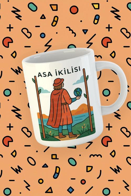 Kartura Koleksiyonu – Tarot Asa İkilisi Kartı Özel Tasarım Kupa Bardak