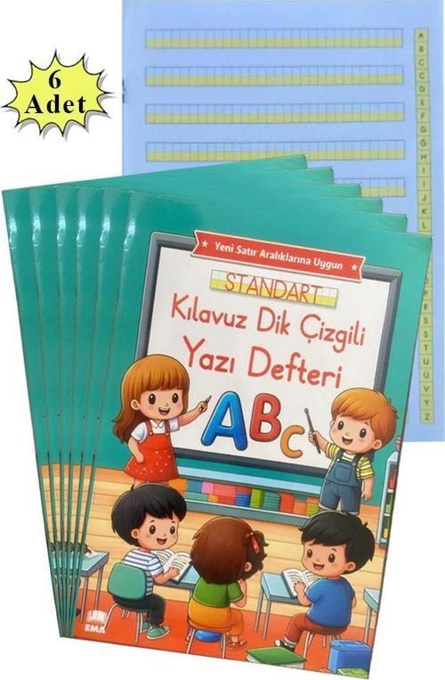 Yeni Müfradat Güzel Yazı Defteri A4 19x27 cm 24 Yaprak 6 Adet Standart Kılavuz Dil Çizgili Yazı Defteri Satır Aralıkları