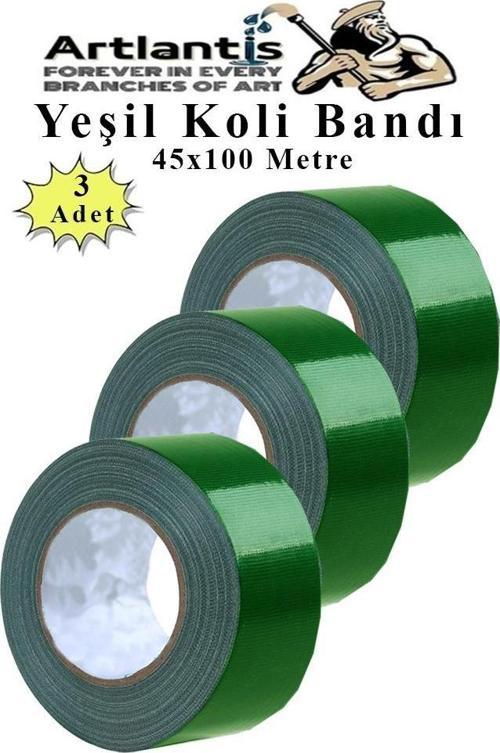 Yeşil Koli Bantı 100 Metre 3 Adet 45mm x 100 Metre Renkli Koli Bandı Extra Güçlü Formül Akrilik Koli Bandı