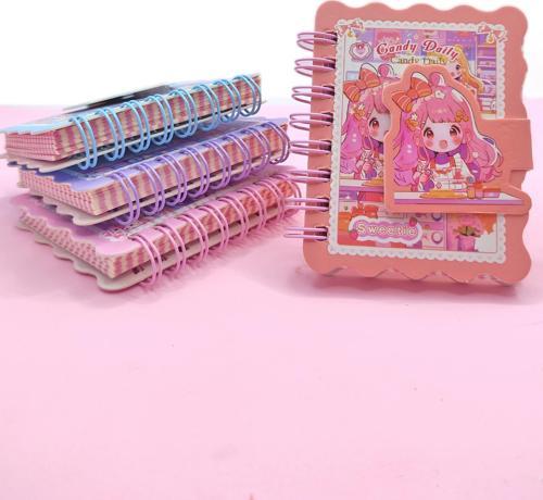 Candy Sevimli Kız Cırtlı Cep Boy Mini Not Defteri (7x8 cm) - Nude (Pudra)