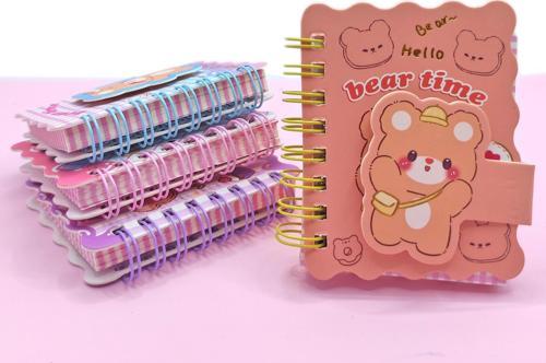 Hello Bear Cırtlı Cep Boy Sevimli Ayıcık Mini Not Defteri (7x8 cm) - Kahverengi