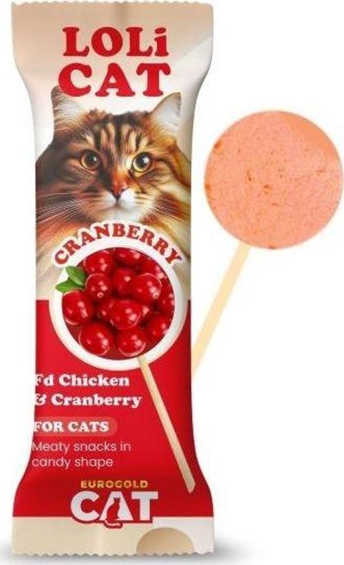 Cat LoliCat Kediler İçin Tavuklu Kızılcıklı Lolipop 15'li