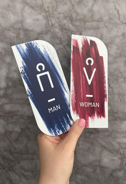 Colour Brush Serisi Kadın&Erkek WC Yönlendirme Levha Seti