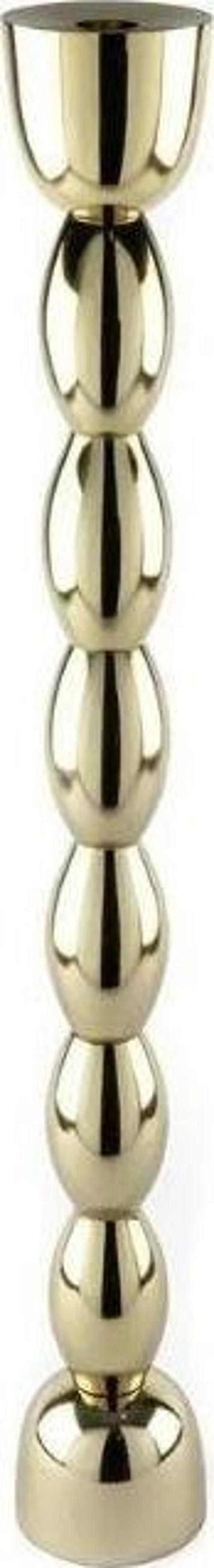 Gold Boğumlu Metal Mumluk 9x66cm
