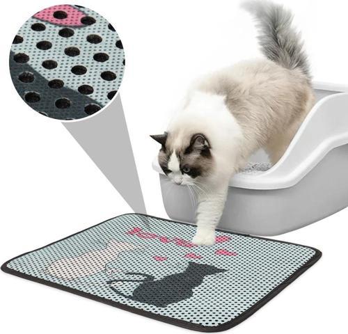 Renkli Desenli Elekli Kedi Tuvalet Önü Paspası, Kum Toplayıcı Kedi Halısı, Kedi Paspası Renkli Kedi