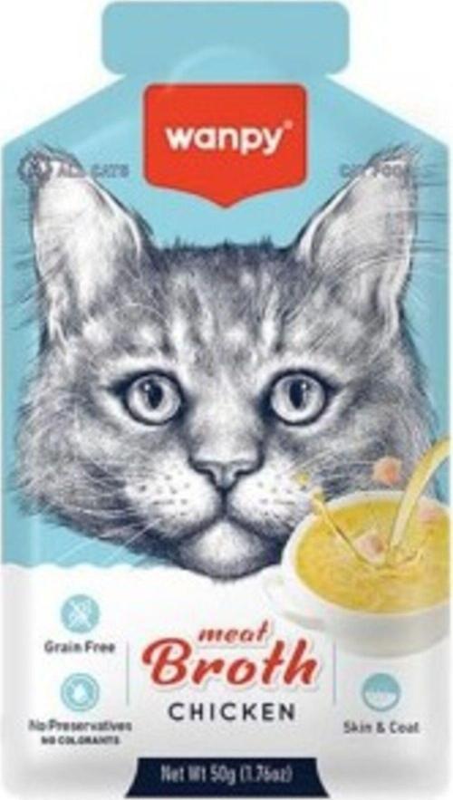 Kediler için Tavuk Eti Çorbası 50g x 12 Adet